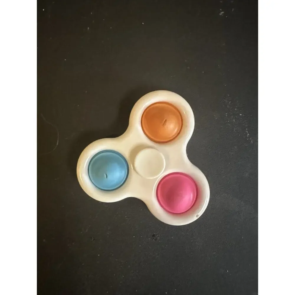 Tri-Color Tactile Sensory Fidget Popper Toy Pink Blue Orange